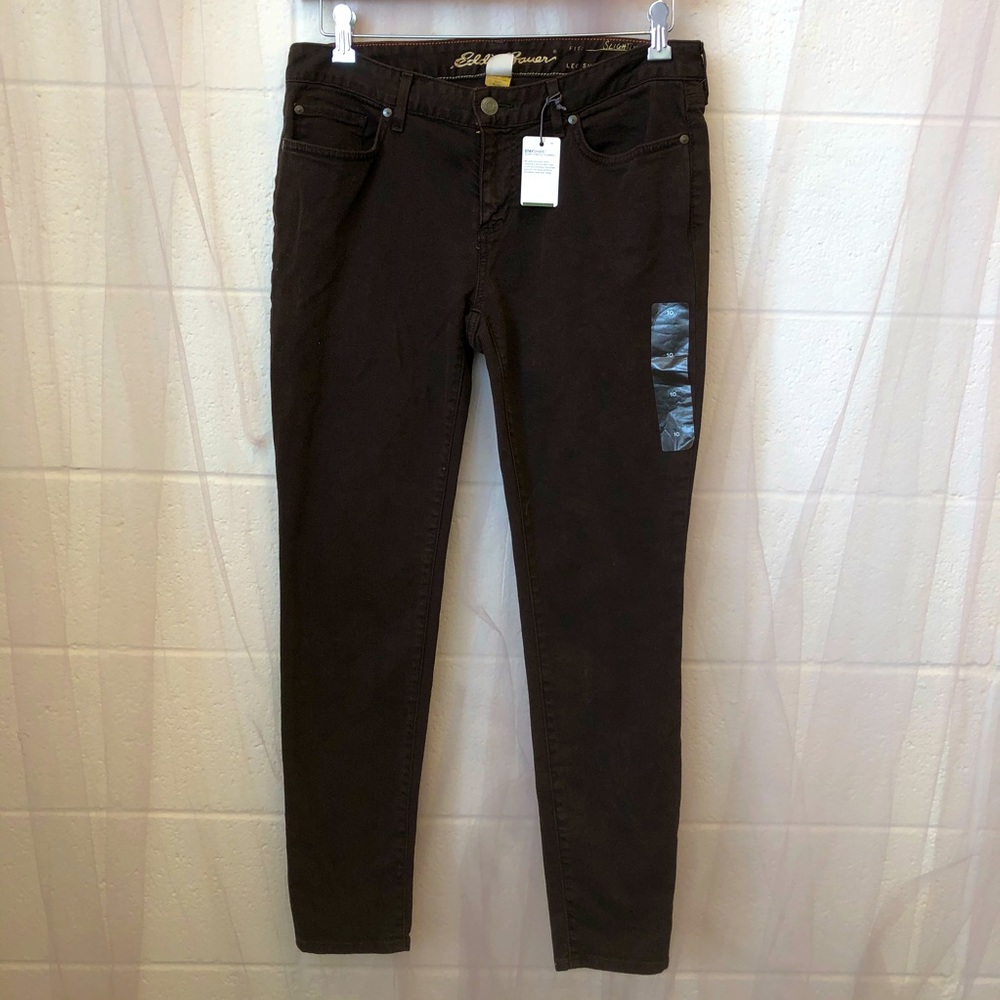 NWT Eddie Bauer Slightly Curvy skinny brown jeans